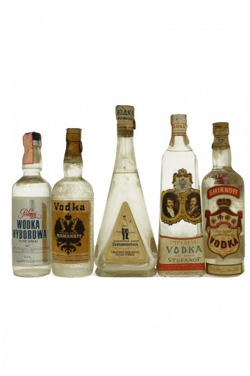 lot of  5 old Vodka Bot.40/50/60's 75cl