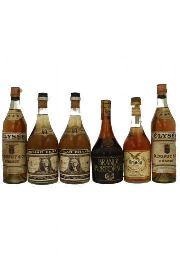 lot of 6 old Italian Brandy Mixed Bot 60's 75cl 40%