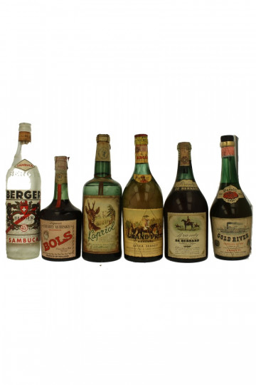 lot of 6  old Italian Liquor Bot in the 40-50-60-70's 75cl
