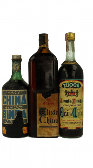 lot of 6  old Italian Liquor Elixir China Bot.40/50/60's 75cl
