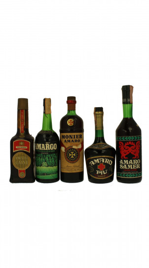 lot of Italian Liquor Old Amaro bitter Bot 50/60/70's 5x75cl