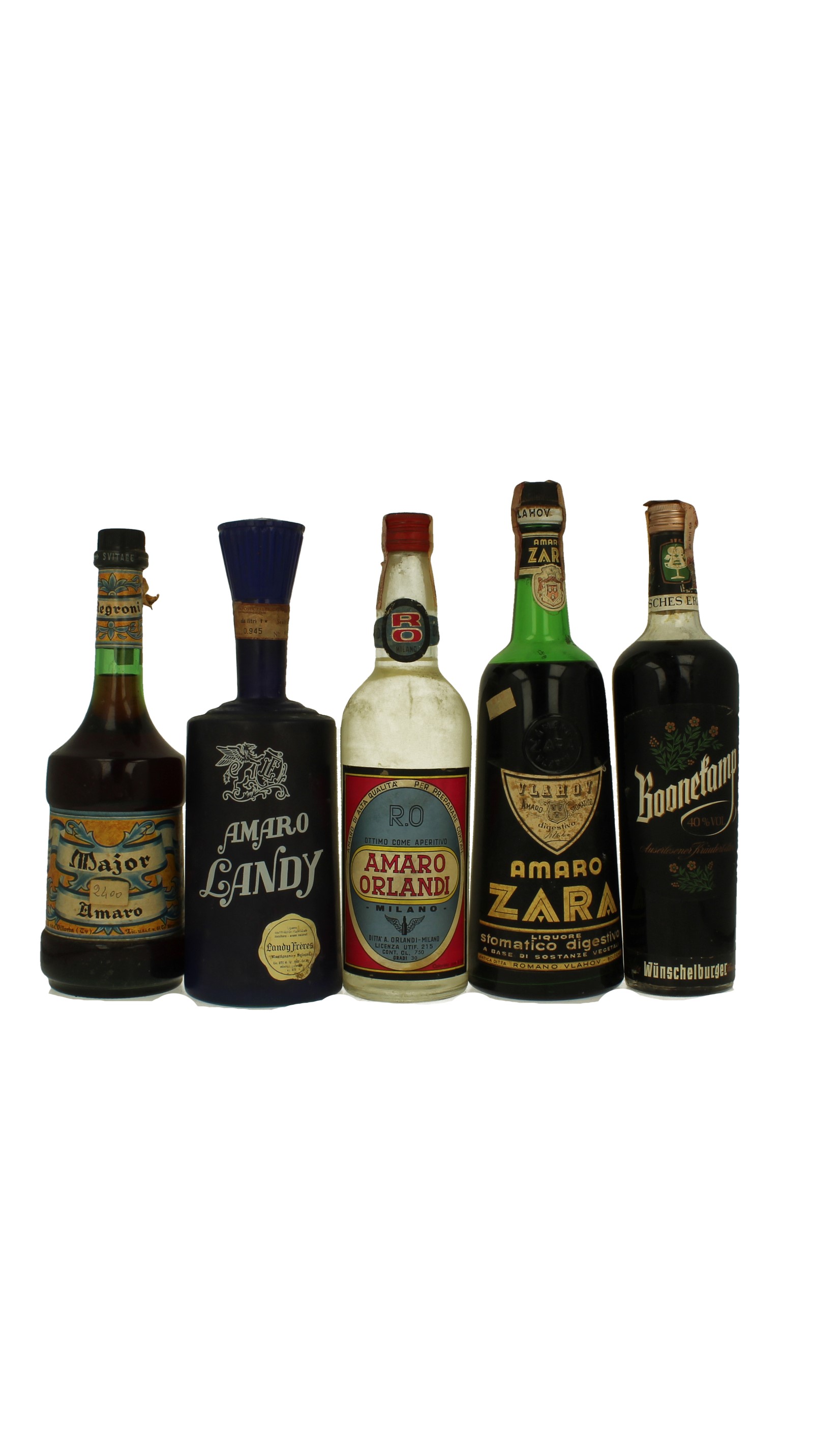 lot of Italian Liquor Old Amaro bitter Bot 50/60/70's 5x75cl Products