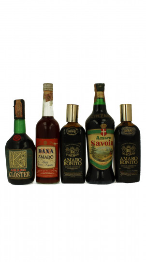 lot of Italian Liquor Old Amaro bitter Bot 50/60/70's 5x75cl