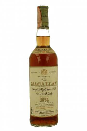 MACALLAN 18 years old 1974 1992 70cl 43% OB - imported by Giovinetti