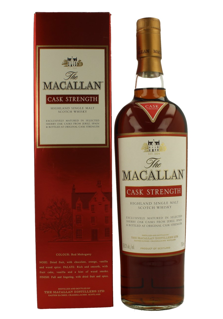Macallan Cask Strength 750ml 58 2 Ob Products Whisky Antique Whisky Spirits