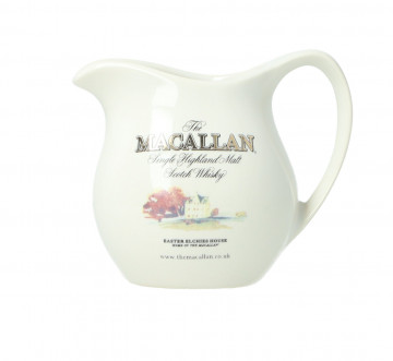 Macallan ceramic jug and glass set 12 glass and 12 jug the glasses are engraved Macallan in the bottom
