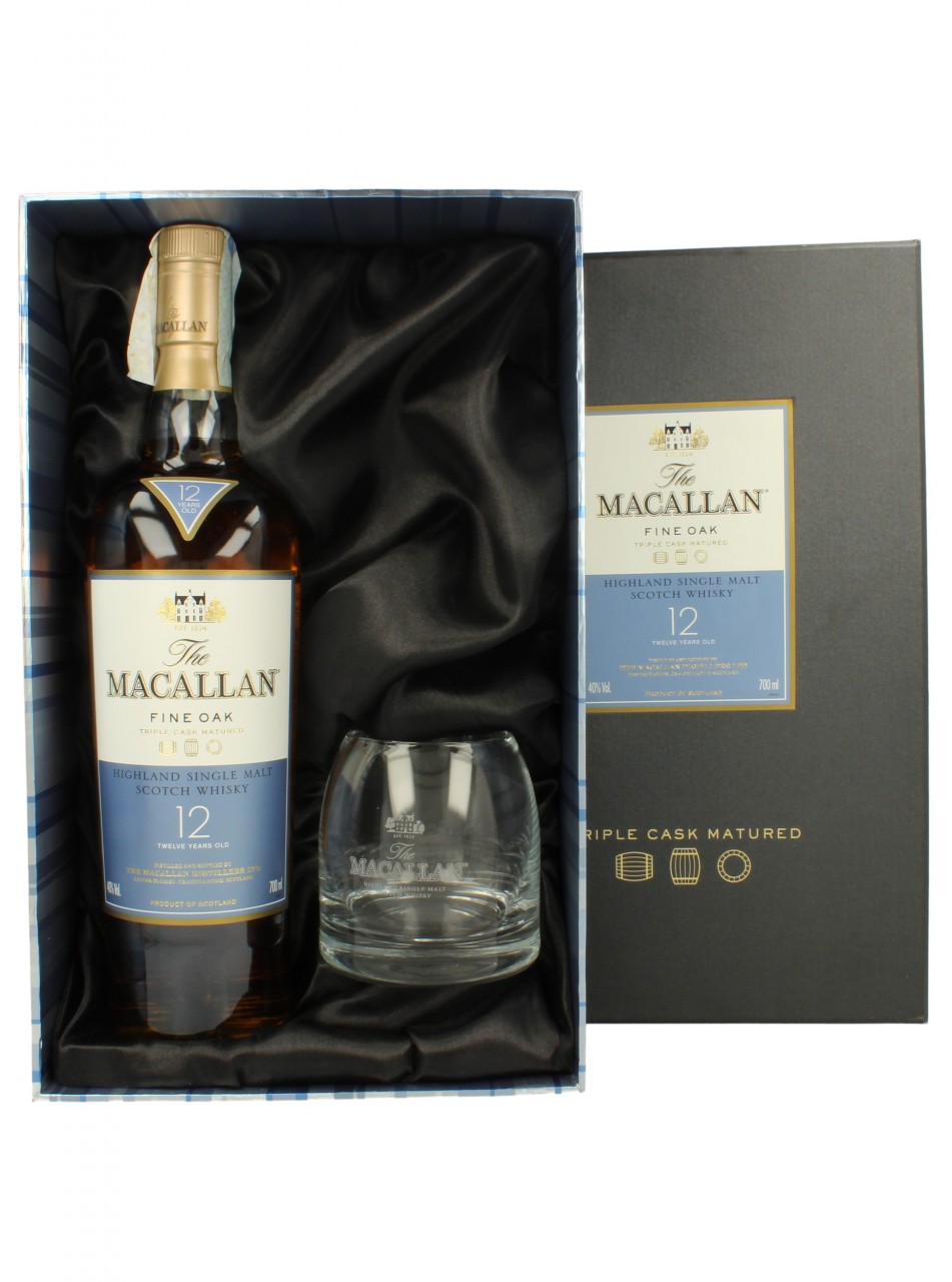 MACALLAN Fine Oak 12yo 700ml 46% OB - with Glass - Prodotti