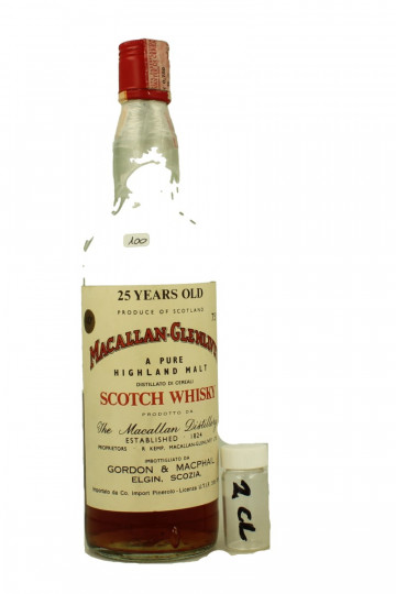 Macallan Glenlivet    SAMPLE 25 Years Old - Bot.70's-80's 2cl 40% OB  - SAMPLE 2 CL AMAZING WHISKY  !!!! IS NOT A FULL BOTTLE BUT SAMPLE