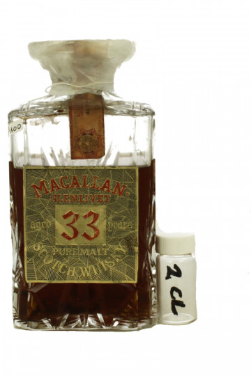 Macallan Glenlivet  SAMPLE 33 Years Old - Bot.70's-80's 2cl 43% Gordon MacPhail  -Crystal decanter SAMPLE 2cl AMAZING WHISKY  !!!! IS NOT A FULL BOTTLE BUT SAMPLE