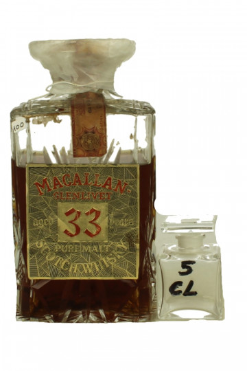 Macallan Glenlivet  SAMPLE 33 Years Old - Bot.70's-80's 5cl 43% Gordon MacPhail  -Crystal decanter SAMPLE 5 CL AMAZING WHISKY  !!!! IS NOT A FULL BOTTLE BUT SAMPLE