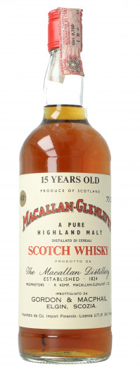 Macallan Glenlivet  Speyside  Scotch Whisky 15 Year Old 1937 Bottled 70's-80's 75cl 40% Gordon MacPhail  -Pinerolo Import Guaranteed original 100%