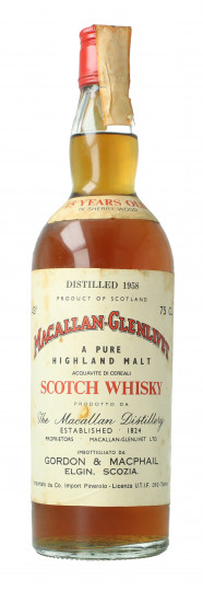 Macallan Glenlivet   Speyside Scotch Whisky 15 Year Old 1958 75cl 43% Gordon MacPhail  -Pinerolo Import