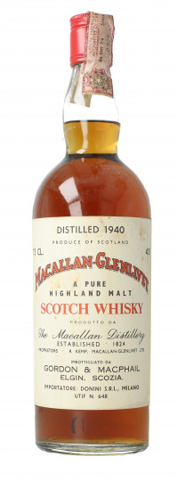 Macallan Glenlivet  Speyside  Scotch Whisky 1940 Bottled 70's-80's 75cl 43% Gordon MacPhail  -Donini Milano Guaranteed original 100%