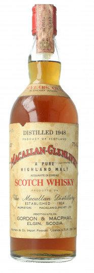Macallan Glenlivet   Speyside Scotch Whisky 25 Year Old 1948 75cl 43% Gordon MacPhail  -Pinerolo Import