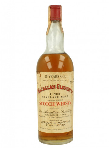 Macallan Glenlivet  Speyside Scotch Whisky 25 year old - Bot.70's-80's 75cl 43% Gordon MacPhail  -