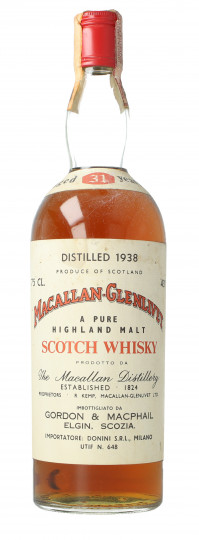 Macallan Glenlivet  Speyside  Scotch Whisky 31 Year Old 1938 Bottled 70's-80's 75cl 43% Gordon MacPhail  -Donini Milano Guaranteed original 100%