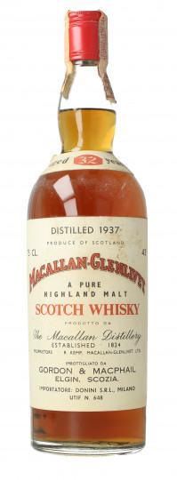 Macallan Glenlivet  Speyside  Scotch Whisky 32 Year Old 1937 Bottled 70's-80's 75cl 43% Gordon MacPhail  -Donini Milano Guaranteed original 100%