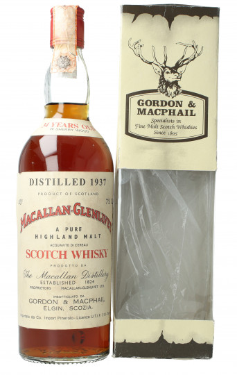 Macallan Glenlivet  Speyside Scotch Whisky 34 Years Old 1937 75cl 43% Gordon MacPhail  - Co Import Pinerolo