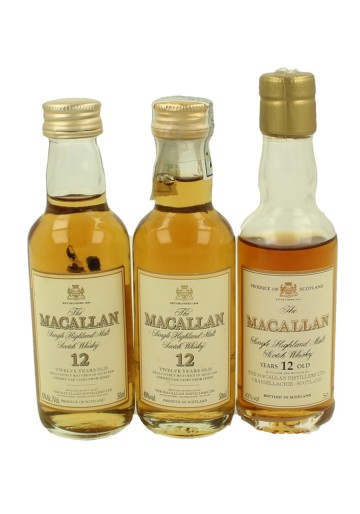 MACALLAN  miniature 12yo 3x 5cl  OB