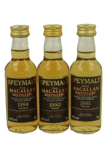 MACALLAN  miniature 1990-1994-1995 3x 5cl  G&M Speymalt