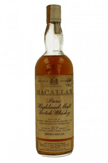 MACALLAN Over 15 Years Old 1950 26 2/3 Fl. Ozs 80°proof OB  -rinaldi Import NO neck label
