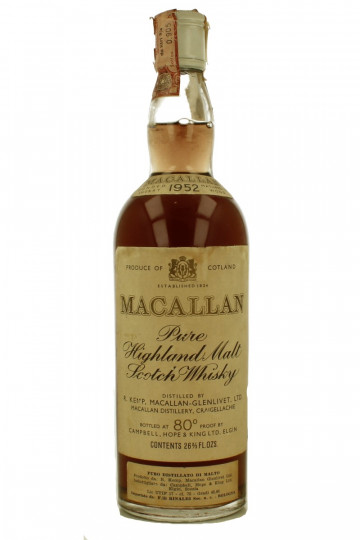 MACALLAN OVER 15 YEARS OLD 1952 - Bot.70's 75cl 80°proof OB  -