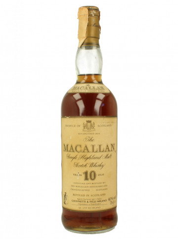 Macallan Speyside  Scotch Whisky 10 year old Bot.80's 75cl 40% OB - Giovinetti Imp.