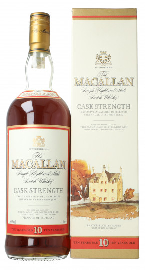 Macallan Speyside Scotch Whisky 10 Year Old Bot in The 90's early 2000 1 litre 58.8% OB-Cask Strength
