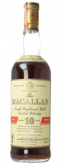 Macallan Speyside  Scotch Whisky 10 years old Bot 80's 75cl 57% OB-FULL PROOF
