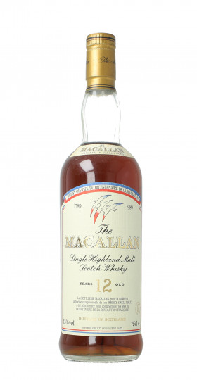 Macallan Speyside  Scotch Whisky 12  year old Bottled 1989 75cl 43% OB-  Bicentenary France Rev.