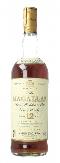 MACALLAN  Speyside Scotch Whisky 12 years old 1980-1990 75cl 43% OB -