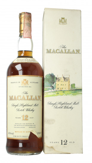 Macallan Speyside  Scotch Whisky 12  Years Old Bot 80's- 100cl 43% OB-bad label
