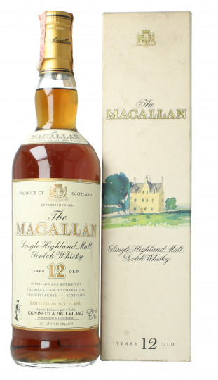 Macallan Speyside  Scotch Whisky 12 years old BOTTLED IN THE  80'S 75cl 43% OB- Giovinetti Import