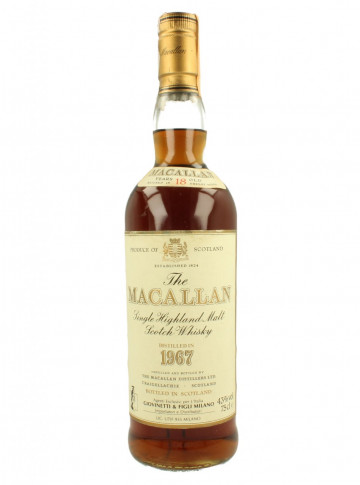 MACALLAN  Speyside Scotch Whisky 18 year old 1967 75cl 43% OB  - Giovinetti import