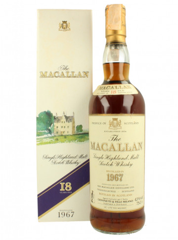 MACALLAN  Speyside Scotch Whisky 18 year old 1967 75cl 43% OB Giovinetti Import