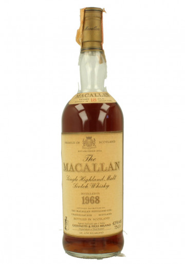 MACALLAN  Speyside Scotch Whisky 18 year old 1968 1988 75cl 43%