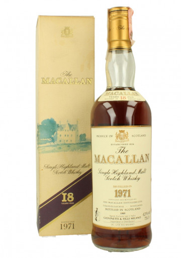 Macallan Speyside  Scotch Whisky 18 year old 1971 75cl 43% OB  - Giovinetti import