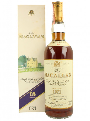 MACALLAN  Speyside Scotch Whisky 18 Year Old 1971 75cl 43% OB  - Giovinetti import