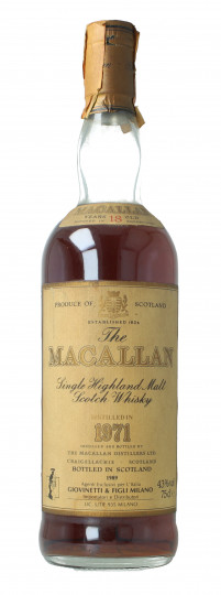 Macallan Speyside Scotch Whisky 18 year old 1971 75cl 43% OB- No Box