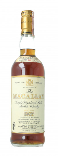 Macallan Speyside Scotch Whisky 18 year old 1972 75cl 43% OB- No Box