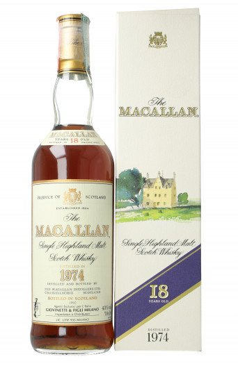 Macallan Speyside  Scotch Whisky 18 Year old 1974 1992 70cl 43% OB-