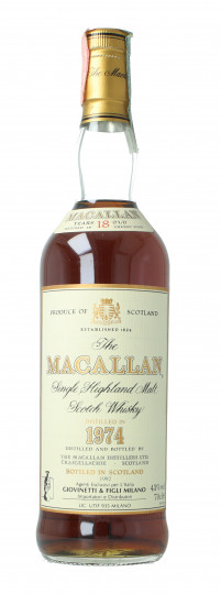Macallan Speyside Scotch Whisky 18 year old 1974 70cl 43% OB- No Box