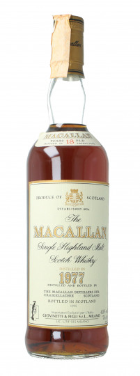 Macallan Speyside Scotch Whisky 18 year old 1977 70cl 43% OB- No Box