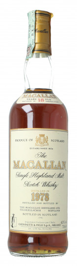 Macallan Speyside Scotch Whisky 18 year old 1978 70cl 43% OB- No Box