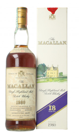 Macallan Speyside  Scotch Whisky 18  year old 1980 70cl 43% OB-