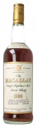 Macallan Speyside Scotch Whisky 18 year old 1980 70cl 43% OB- No Box
