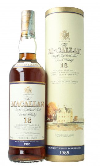 Macallan Speyside  Scotch Whisky 18 Year old 1985 70cl 43% OB-