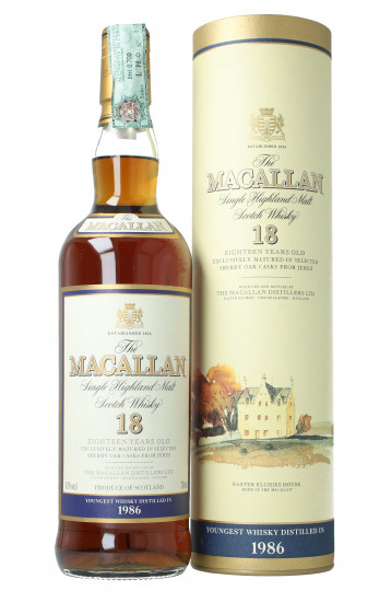 Macallan Speyside  Scotch Whisky 18 Year old 1986 70cl 43% OB-