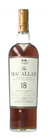 Macallan Speyside Scotch Whisky 18 year old 1986 70cl 43% OB- no box