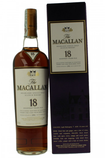 MACALLAN  Speyside Scotch Whisky 18 year old 1991 70cl 43% OB-